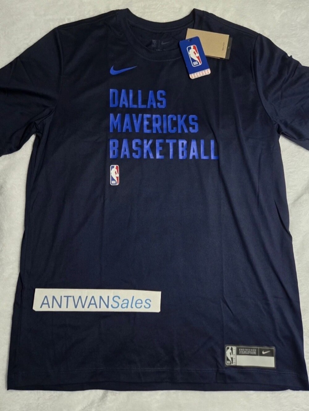 Nike Dallas Mavericks Team Issue NBA Pregame Warmup Shirt Blue Men Large-Tall